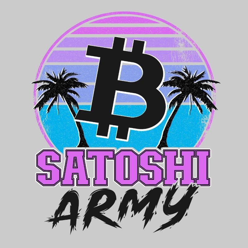 Satoshi Army Retrowave Cryptocurrency BTC Bitcoin