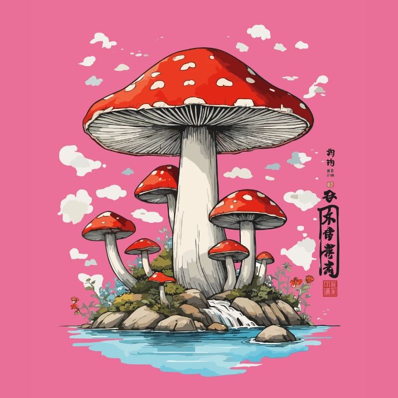 Retro Toadstool Art Mushroom Picker Design