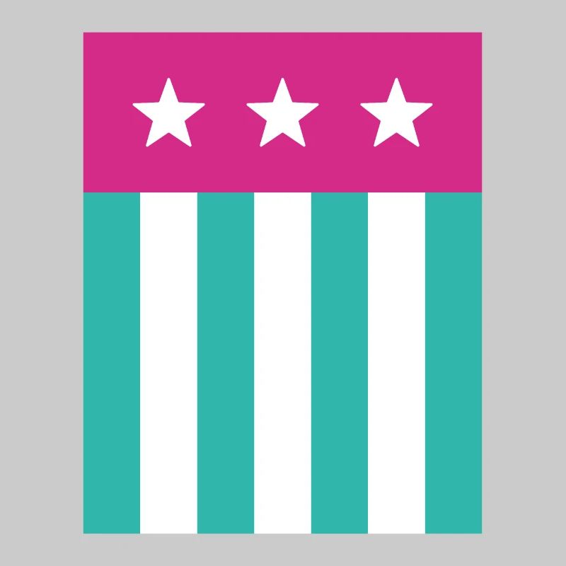 Étoiles et rayures Drapeau Rose Vert