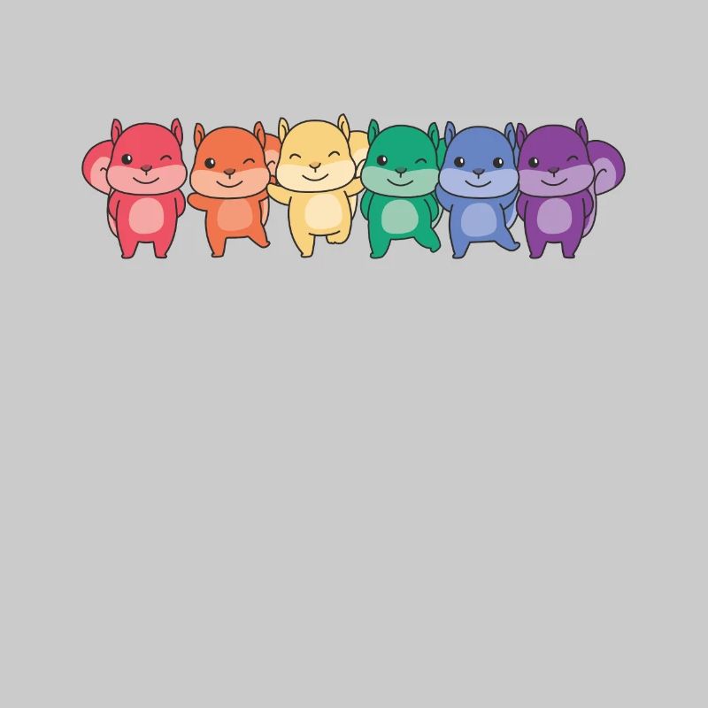 Rainbow Squirrel Flag Pride LGBT Mignons Animaux