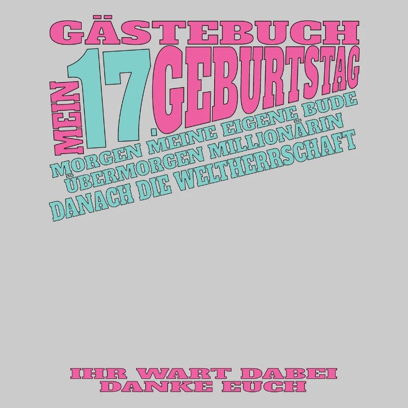 17. Geburtstag Mädchen & Junge Gästebuch