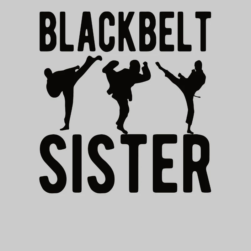 Stolze Karate Schwester Schwarzer Gürtel Schwester