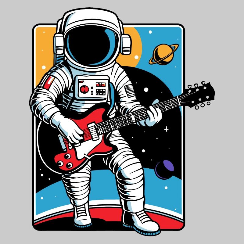 Rétro Electrique Guitariste Astronaute