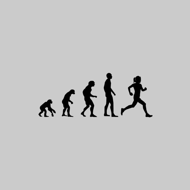 Evolution Joggen Läuferin