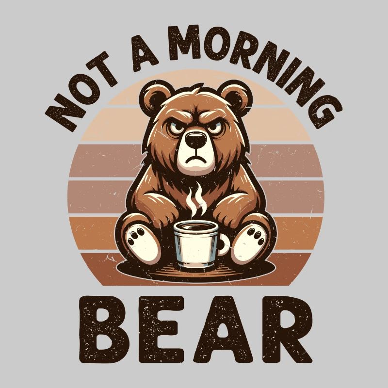 Grumpy bear with coffee