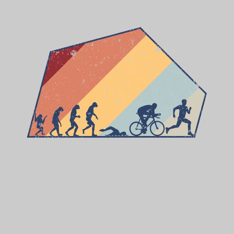 Triathlete Evolution Vintage Triathlon Gift Idea