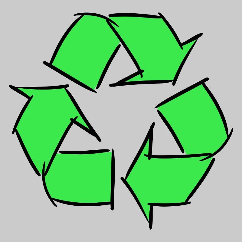 Recycled icon, decorative drawing, customizable.
