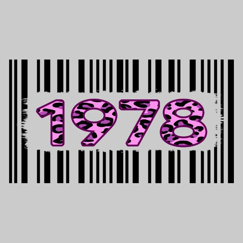 1978 Anniversaire rare code-barres rose unique