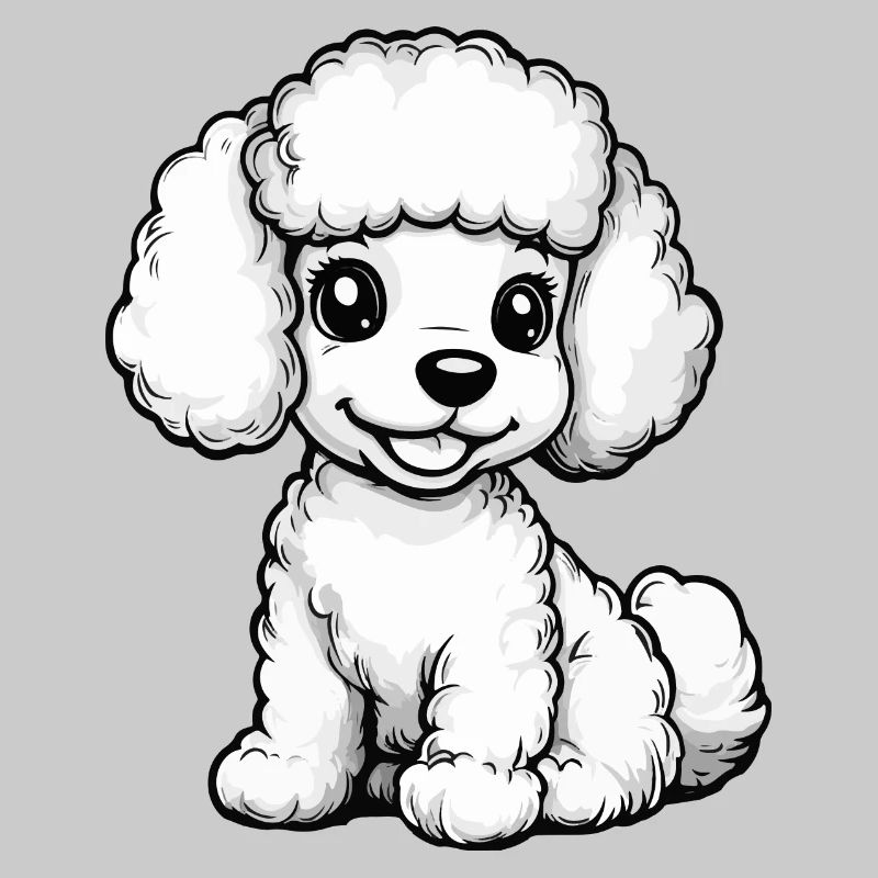 Poodle Hund Comic Niedlich