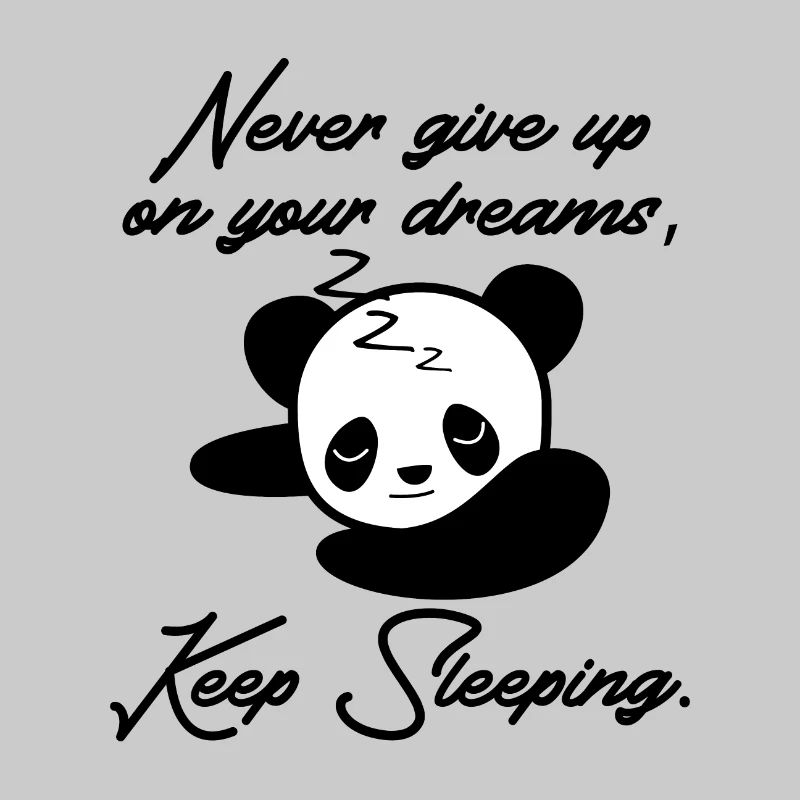 N'abandonne pas tes rêves, continue de dormir panda
