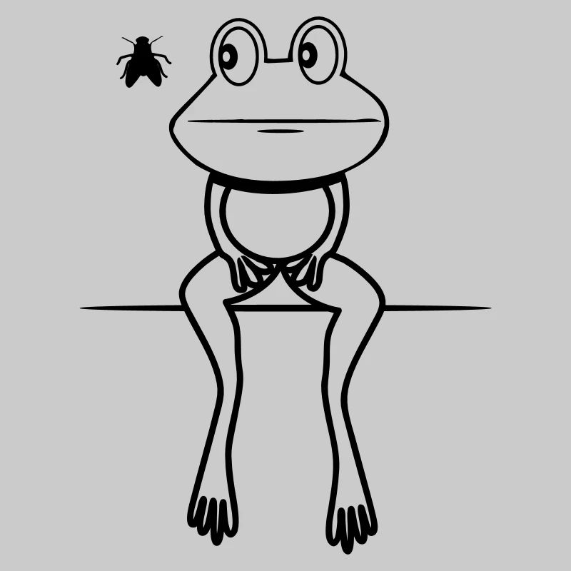 Frosch witzig Fliege sitzen
