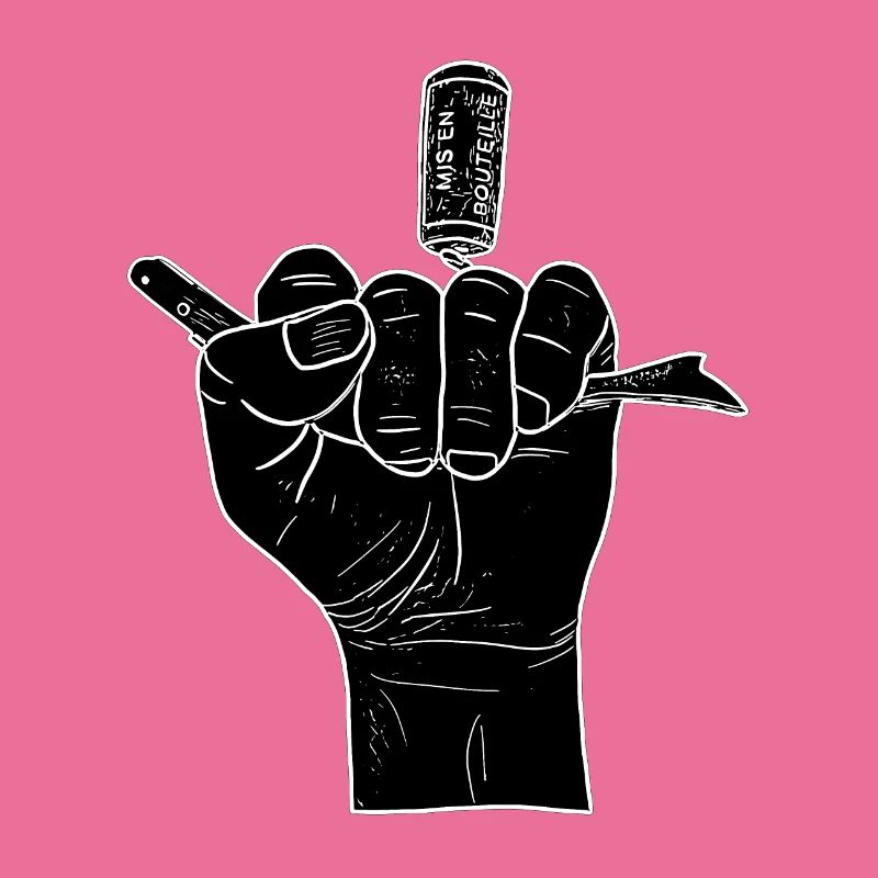 Black hand with corkscrew