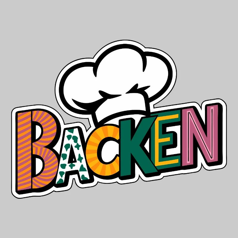 Backen mein Hobby - buntes Bäckermotiv