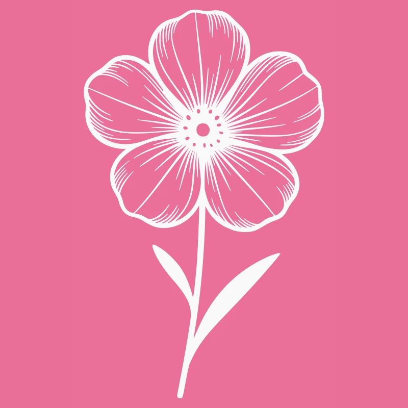 Fleur blanche graphique - variable de couleur