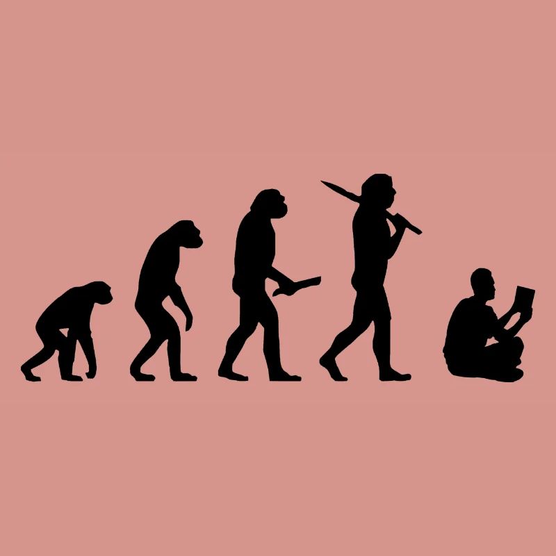 Evolution Lesen Leseratte Bücher Buch Geschenkidee