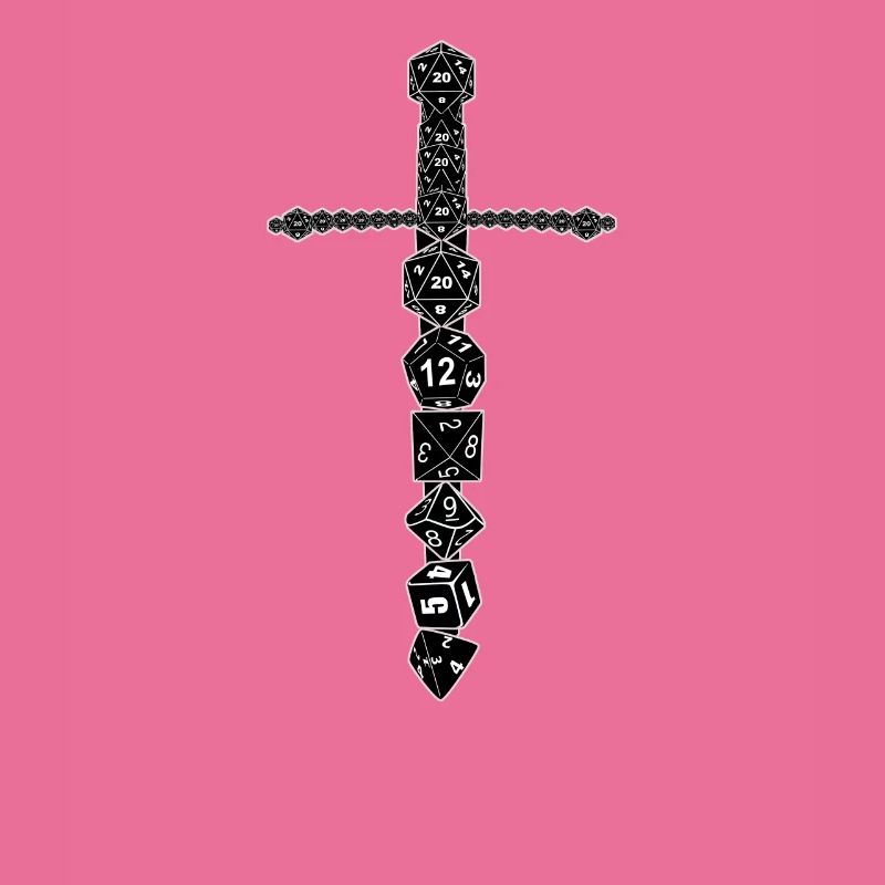 RPG D20 Cube Dice Dice Magic Sword Black