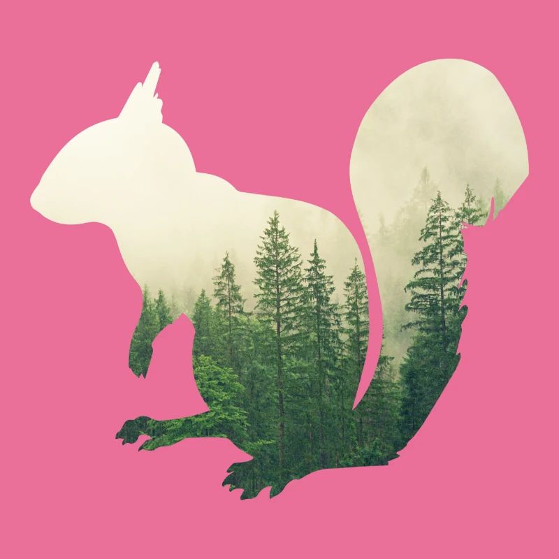 Eichhoernchen - Forest double exposure effect