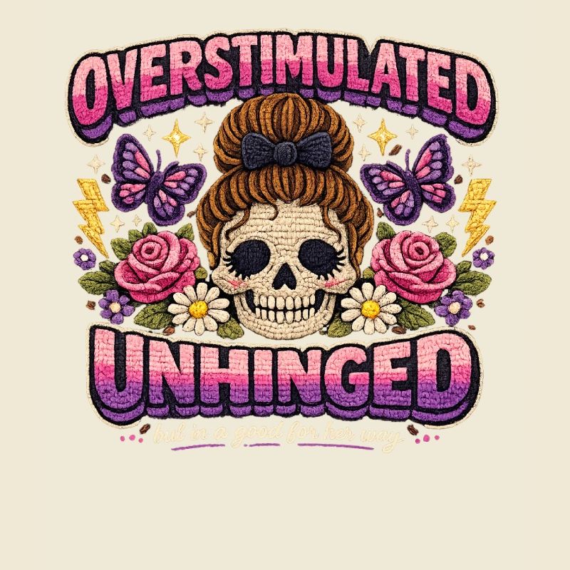 Overstimulated Unhinged Patch Skeleton Gift