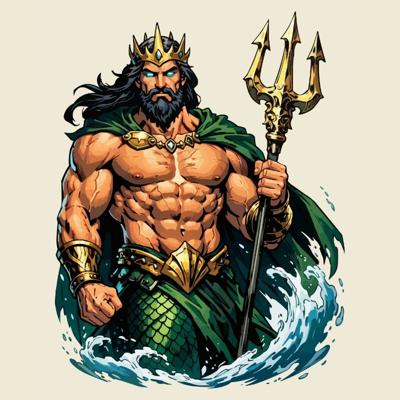 Le roi Poséidon avec le Trident