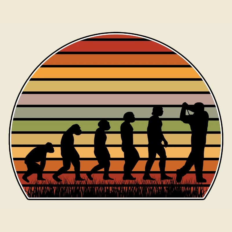 Evolution Graphic Golfer Golf Player Golfing Golf