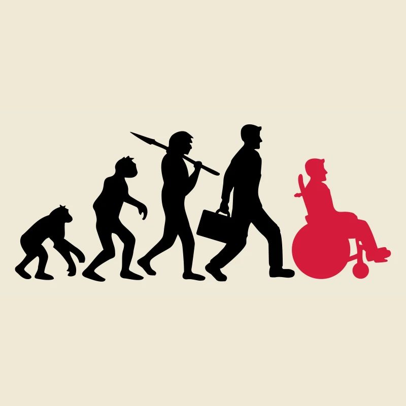 evolution rollstuhl entwicklung silhouette behinde