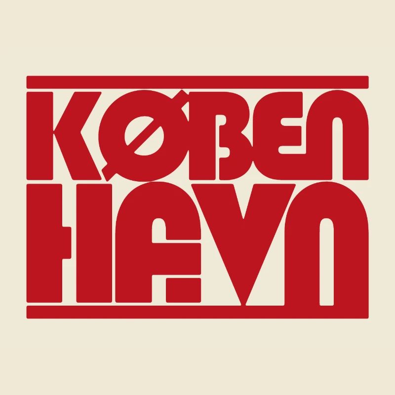 Copenhague, Danemark Description de la conception typographique