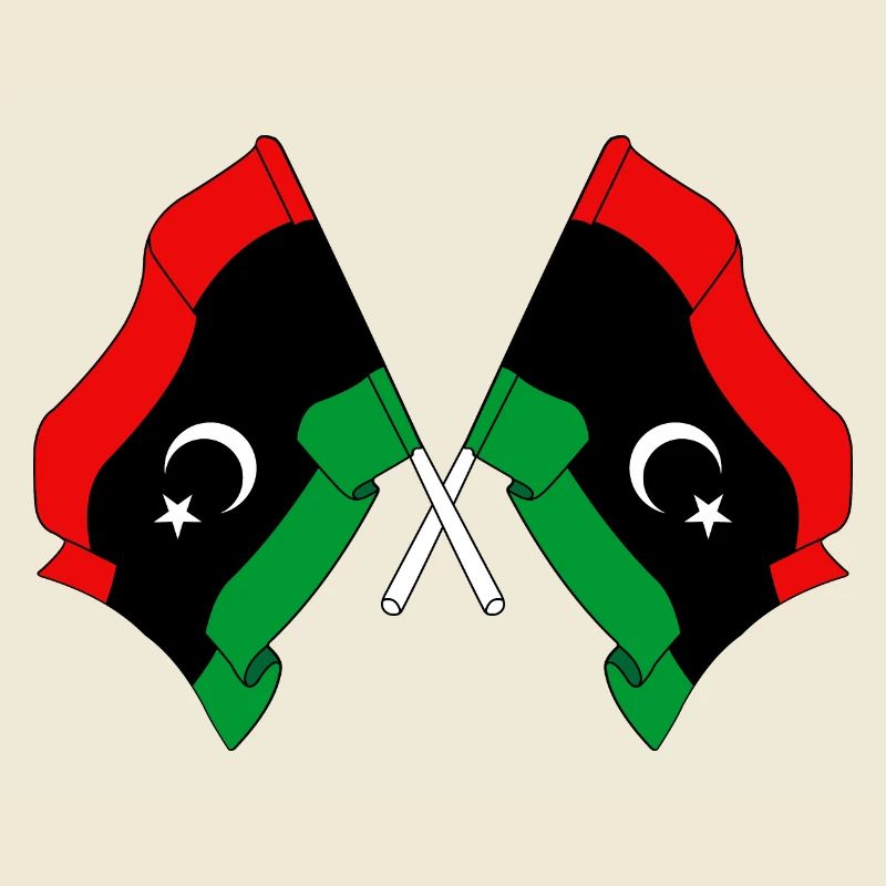 Two flags Libya