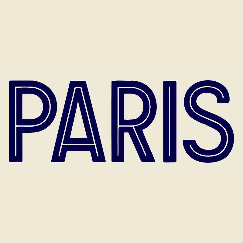 Paris Midnight Blue Geometrische Typografie