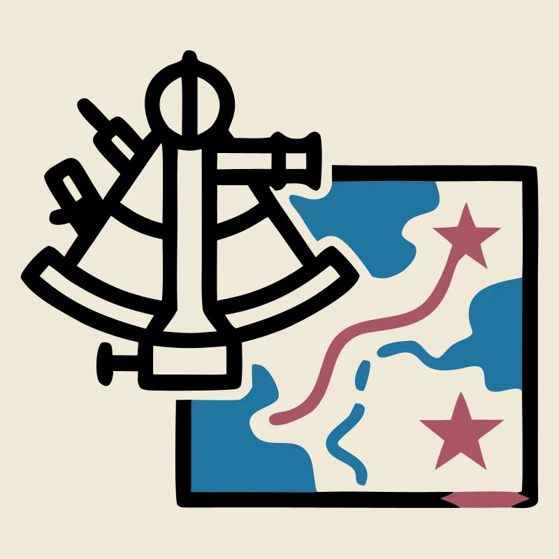 Sextant Navigation Map Vector