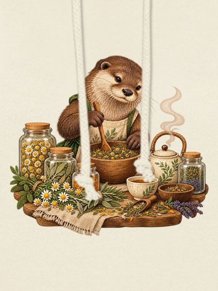 Otter mischt Kräutertee