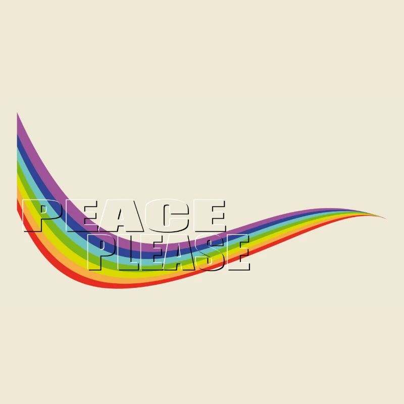 RAINBOW PEACE PLEASE transparent Typo
