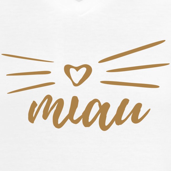 miau - Klassisches Frauen-T-Shirt mit V-Ausschnitt