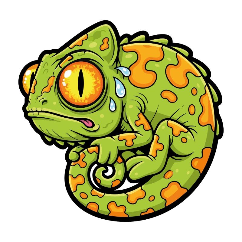 Mascotte Buffa Sottolineata Camaleonte