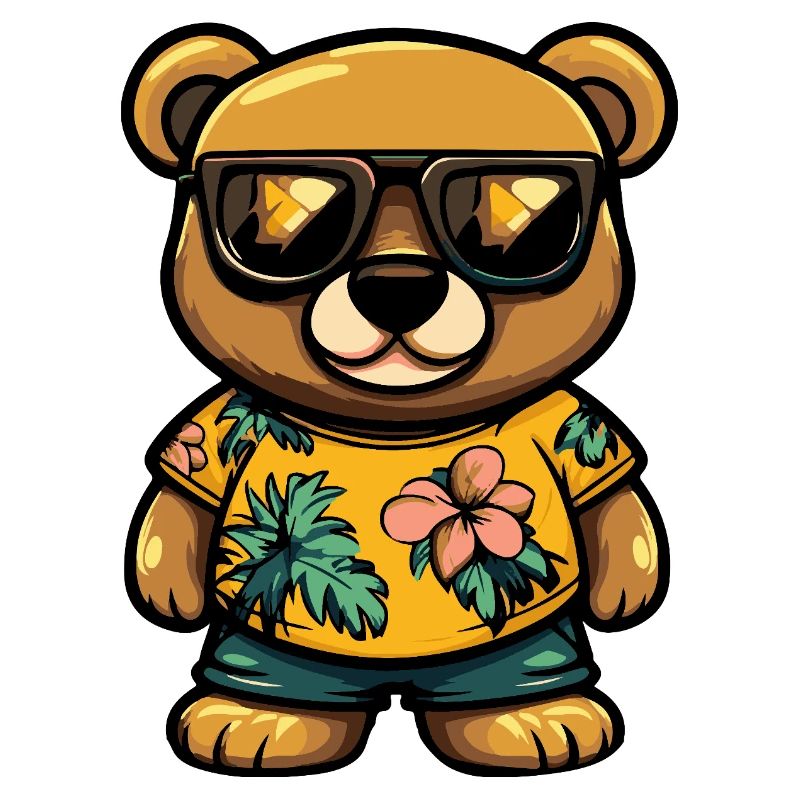 Bär Comic Cool Sommer