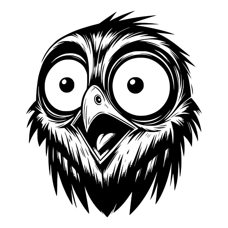 Scared Horror Bird Drawing