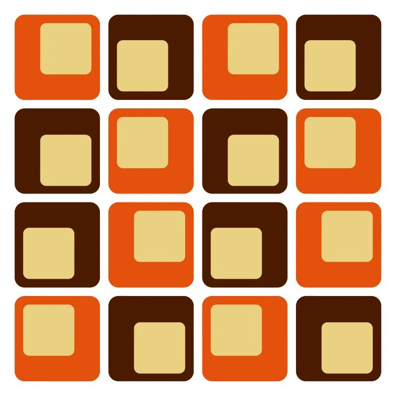 70s Retro Square Shapes Pattern