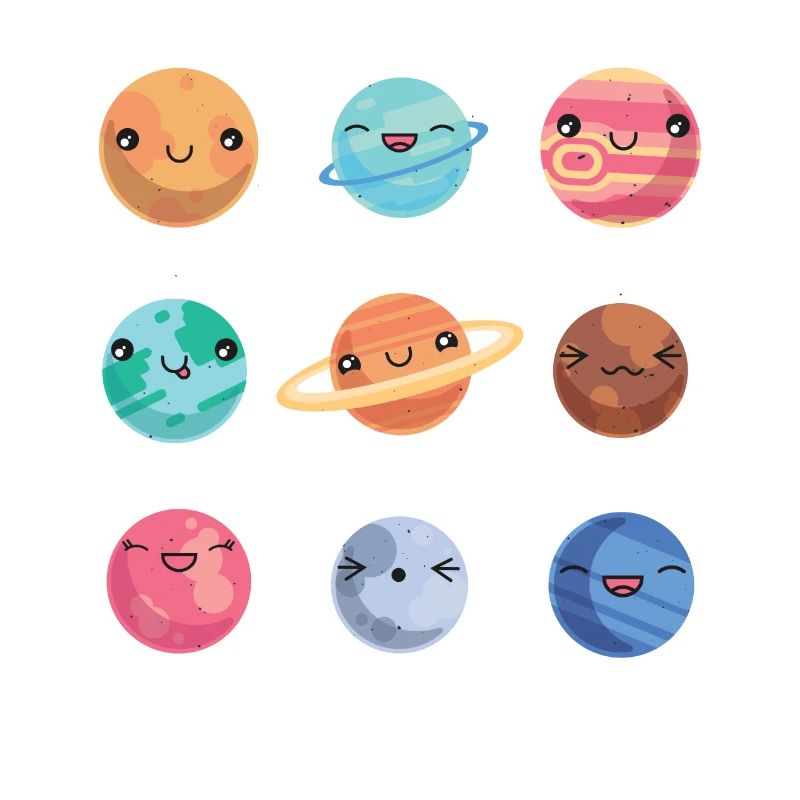 Solar System - Cute Planets - Planet - Galaxy