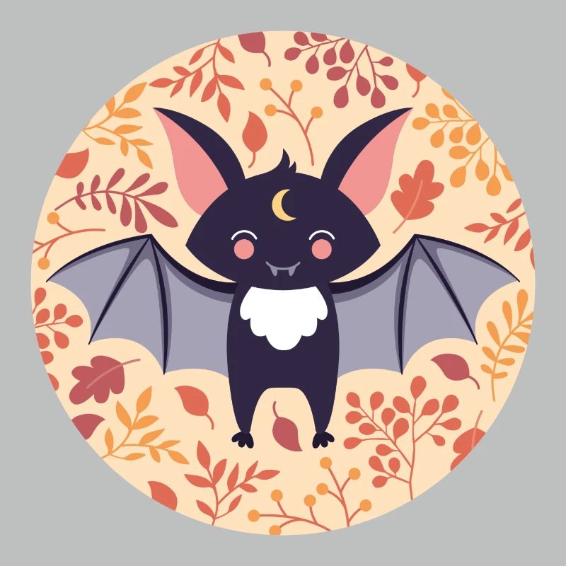 Bat with autumn pattern