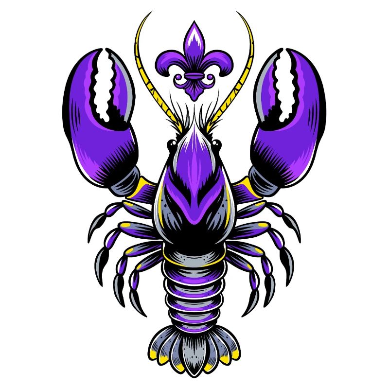 Mardi Gras Languste mit Fleur-de-Lis Design