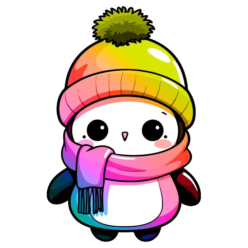 Pinguin Winter Tier Bunt Comic