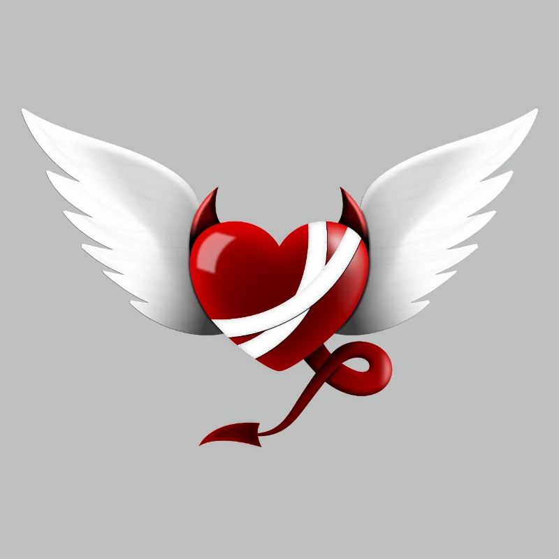 Heart Devil Angel Design Gift