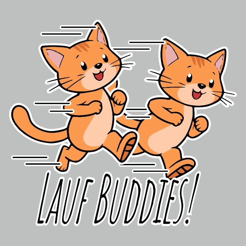 Courez, les amis ! Équipe de course de chats mignonne !