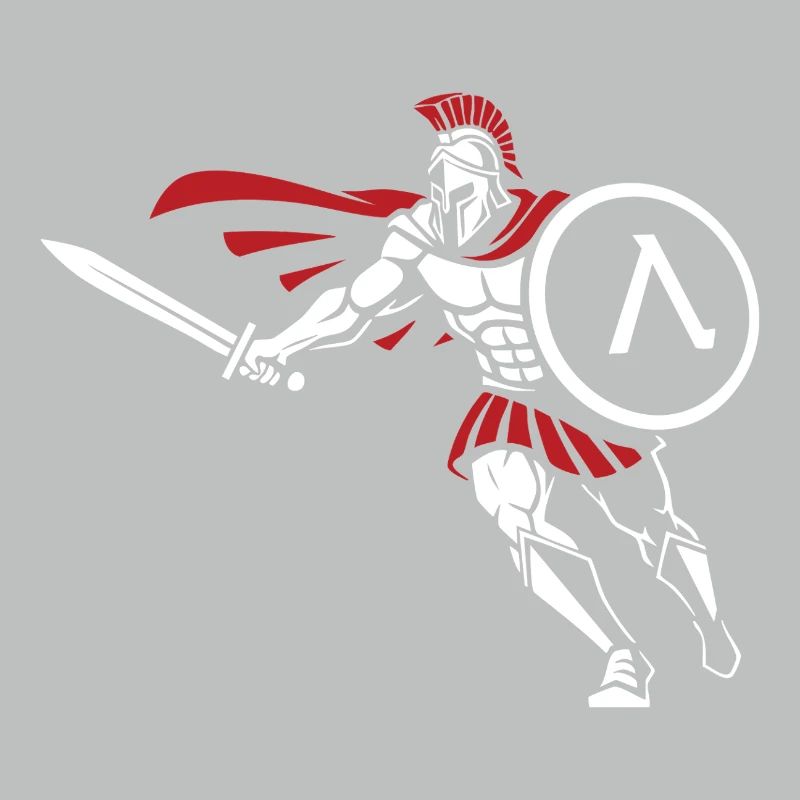 Spartan Attack Sword Shield Spartan-Maskottchen