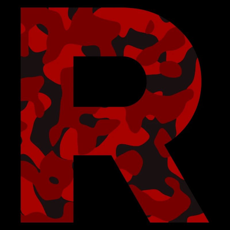 Buchstabe R Red Camo Design