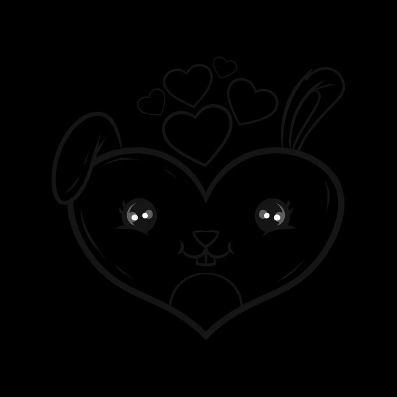 Cute Easter Rabbit Heart As Color In Easter
