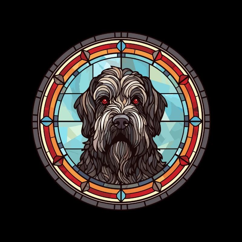 Schwarz Russischer Terrier Hunderasse Buntglas Colo