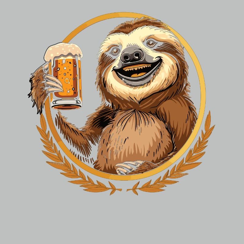 Faultier Bier Biertrinker