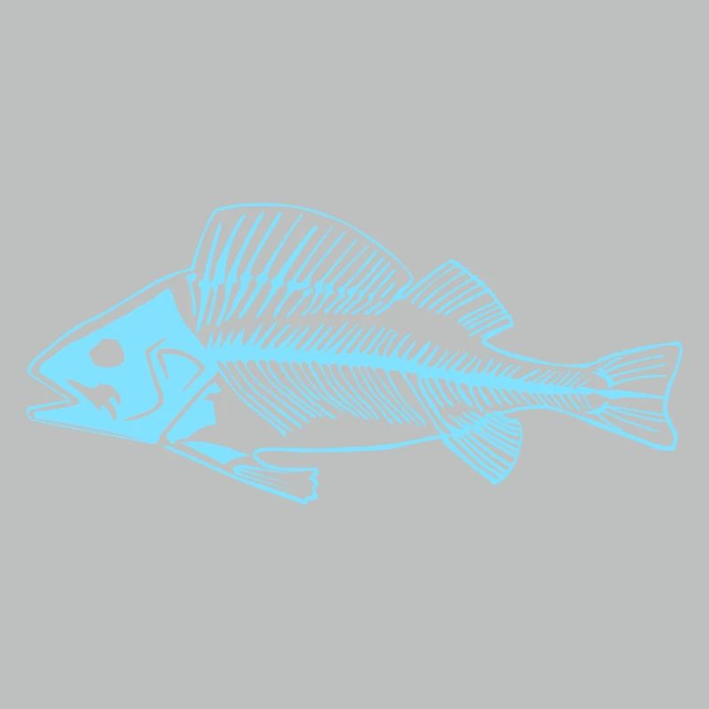 Blauer Barsch Gräte das coole Fischgräten Design
