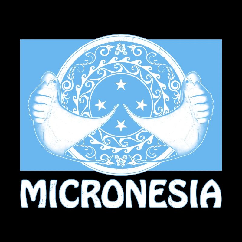 Flagge Mikronesiens und Mantarochen