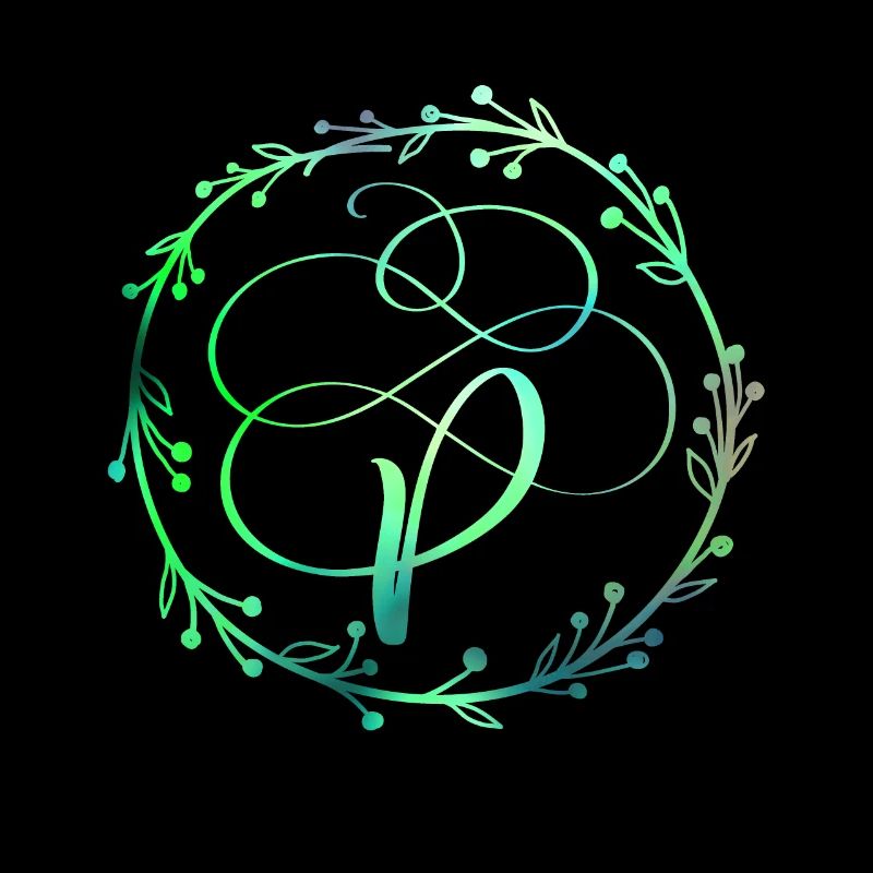Monogram, Letter P, Calligraphy Ornament